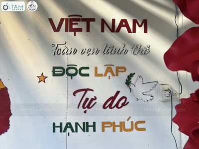Bộ chữ gỗ Việt Nam hạnh phúc [Gỗ nhẹ - KT 95x90cm] CHUGO-24